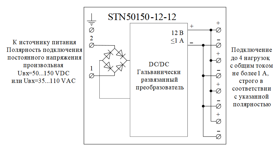 Подключение STN50150-12-12
